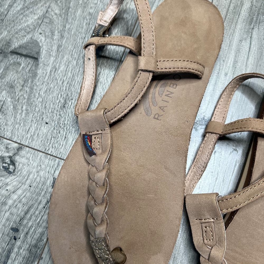 Rainbow NEW T-Street Braided Rainbow Flip Flop Sandals Size Medium 6.5 -7.5 - Picture 5 of 10